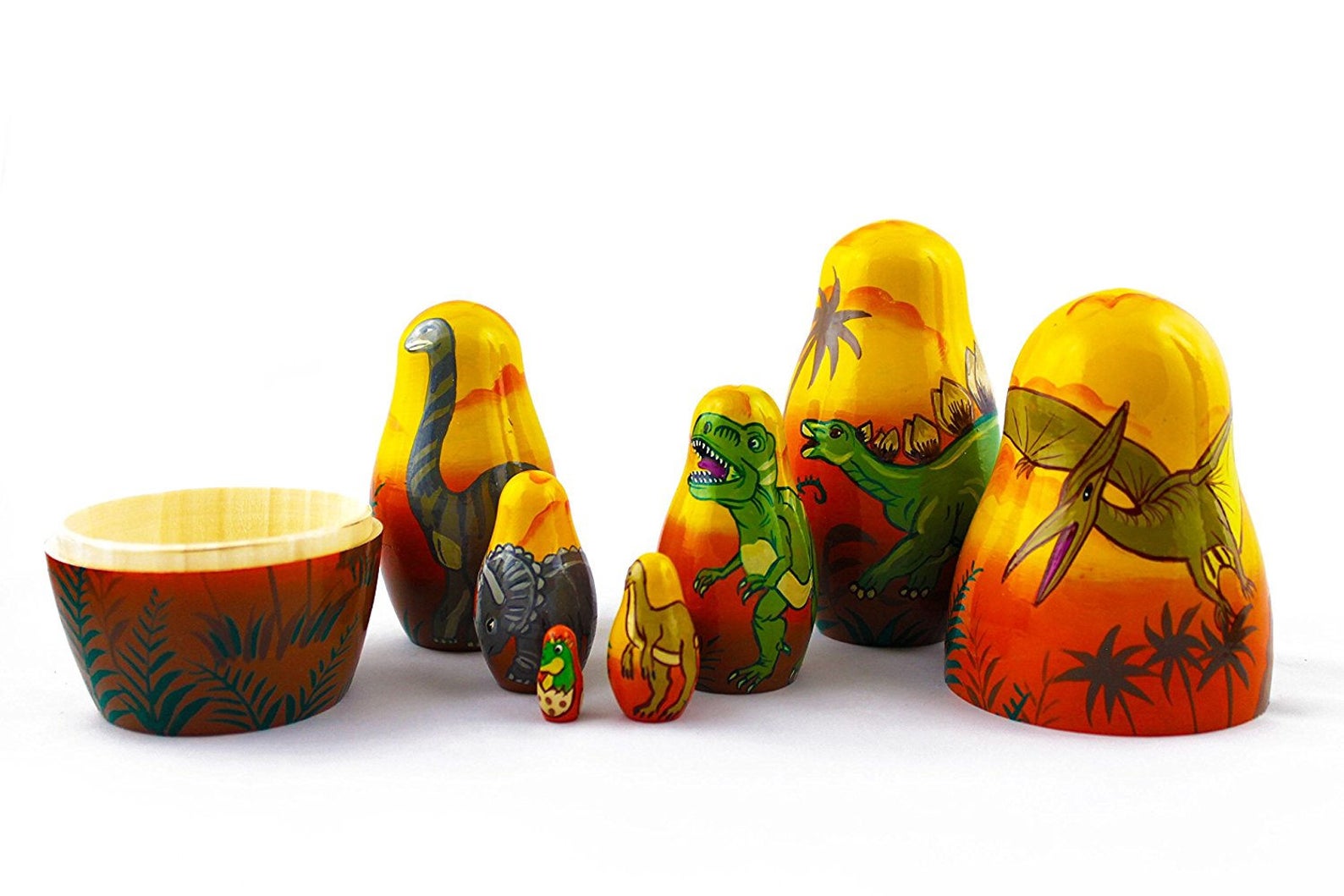 Dinosaur Nesting Dolls for Kids handmade Wooden Toy Etsy