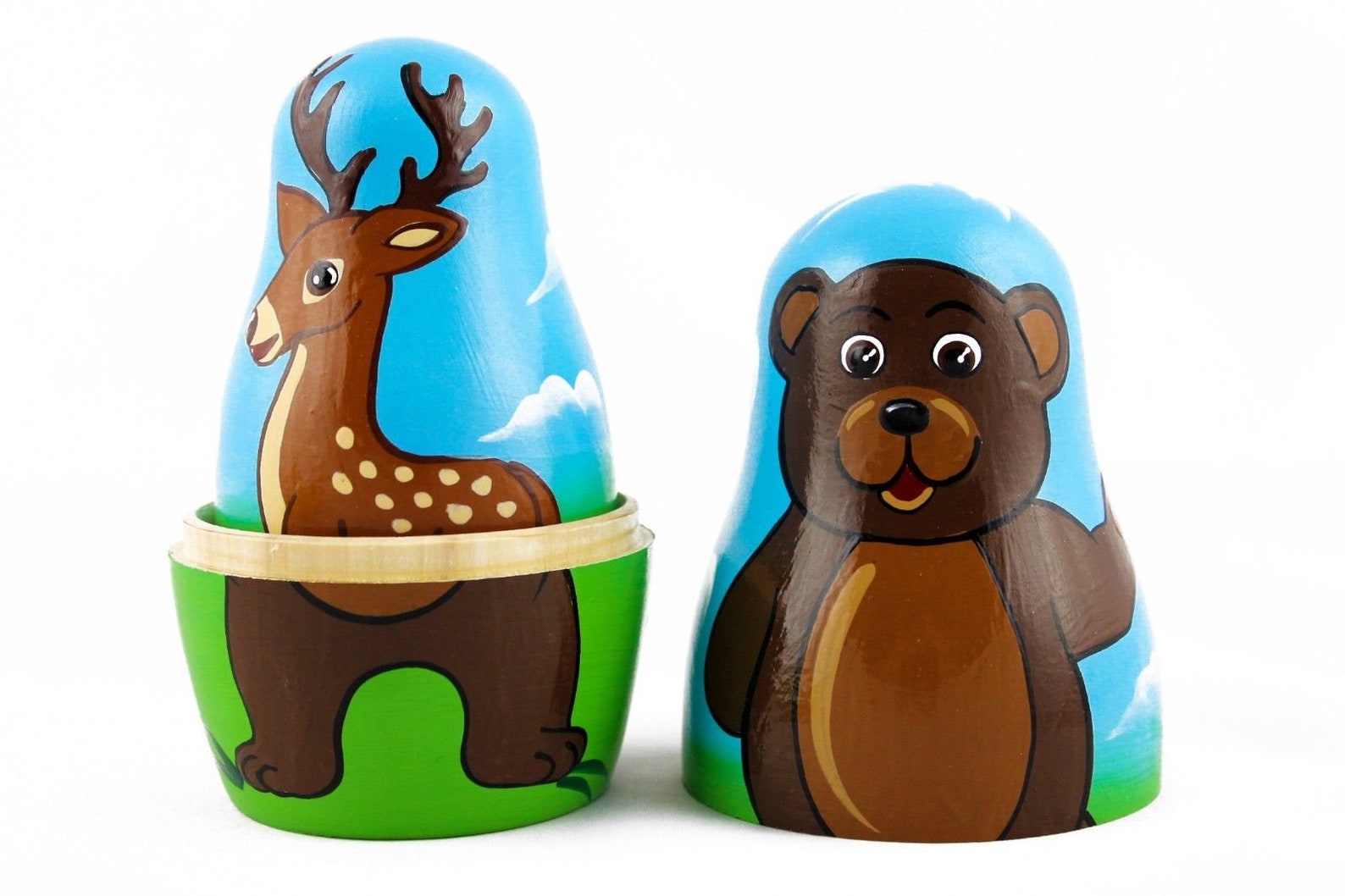 Woodland Animals Nesting Dolls Handmade Wooden Toy Toys Etsy
