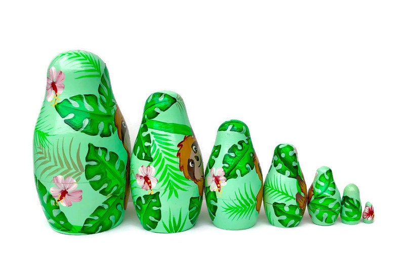 Sloths Nesting Dolls for Kids Handmade Wooden Toy Sloths Toy - Etsy