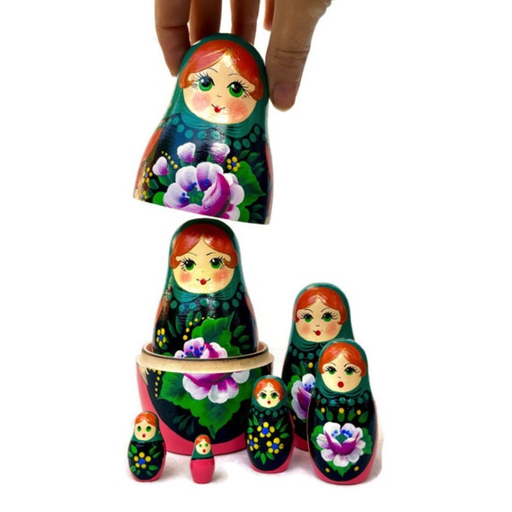 Poupées Gigognes Russes En Bois - Lot De 6 Pièces - Décoration Ou Cadeau Traditionnel - 12