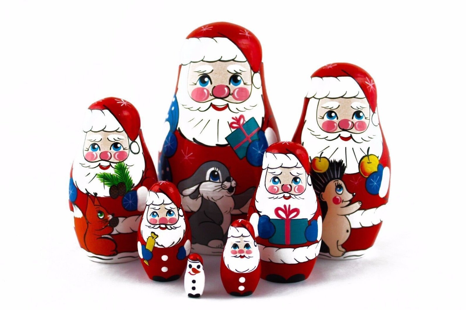 Santa Nesting Dolls Christmas Nesting Dolls for Kids Etsy