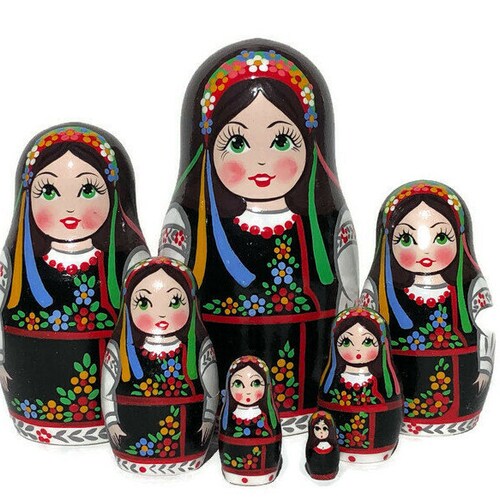 Toys Toys & Games Babushka with flowers Home decor Blue Headscarf