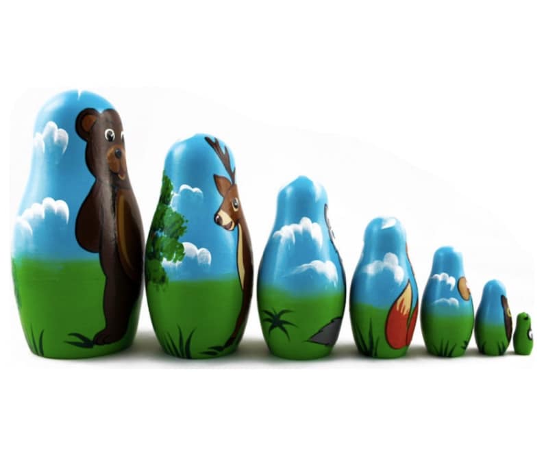 Woodland Animals Nesting Dolls Handmade Wooden Toy Toys Etsy