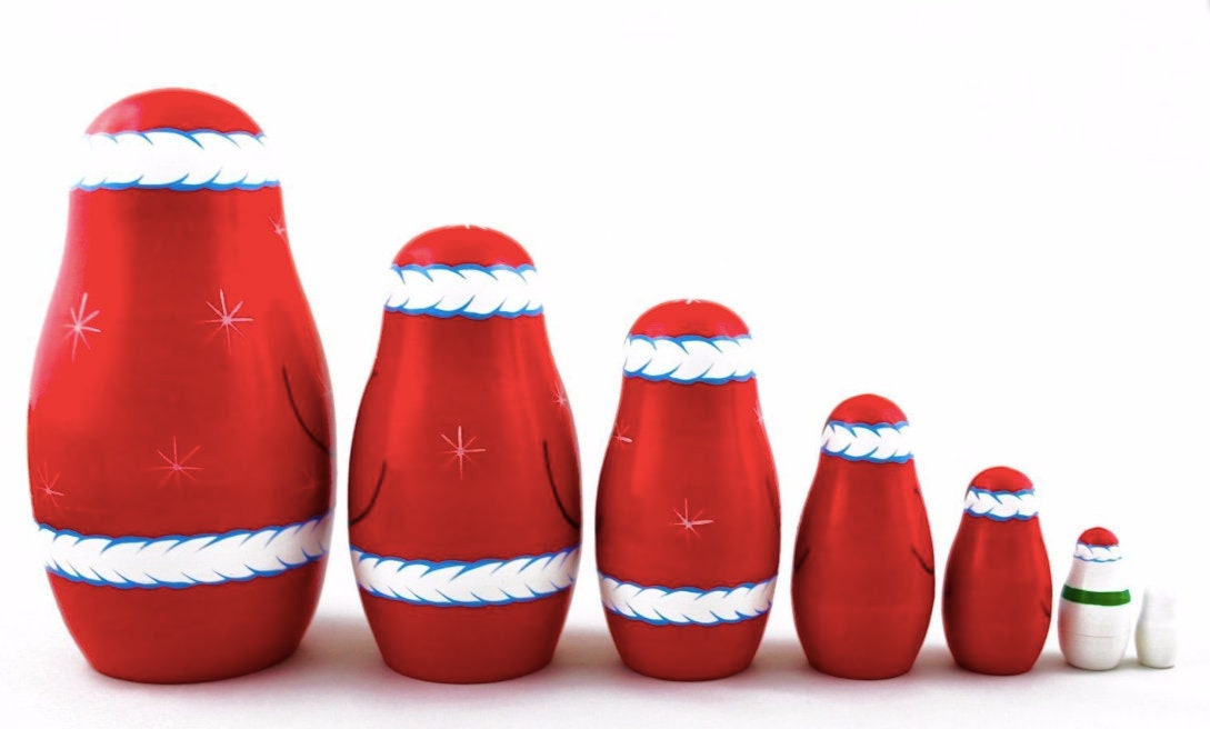 Santa Nesting Dolls Christmas Nesting Dolls for Kids Etsy