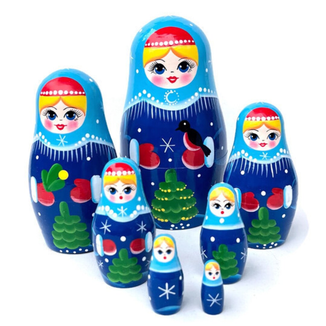 Christmas Nesting Dolls for Kids Developing Toy Montessori Etsy