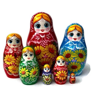 New Rainbow colors nesting dolls for kids, traditional Ukrainian dolls, handmade wooden toy, home decor, puzzle game, toy toddlers