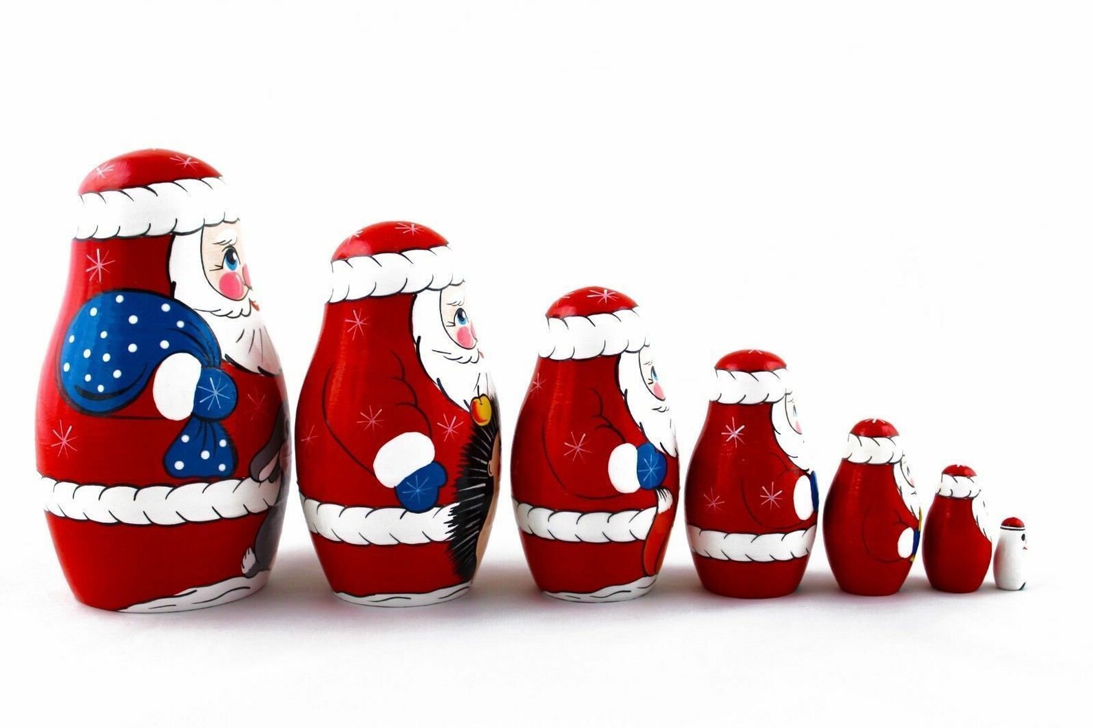 Santa Nesting Dolls Christmas Nesting Dolls for Kids Etsy