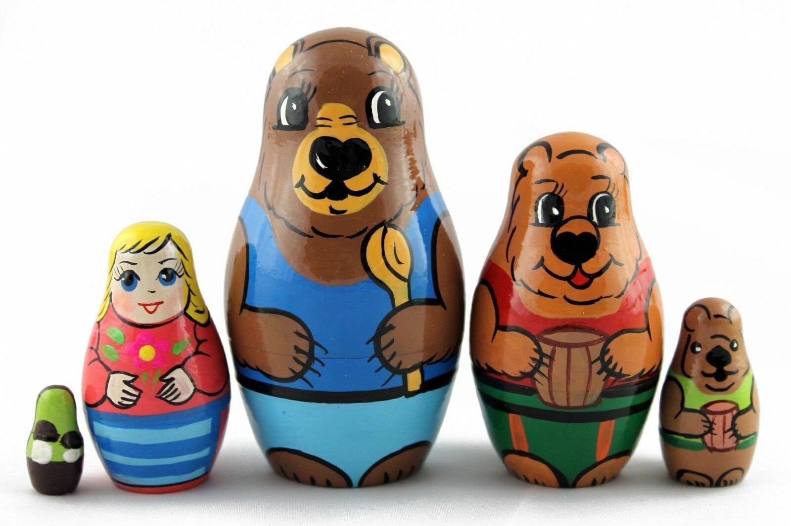 Goldilocks Three Bears Nesting Dolls for Kids Wooden Nesting Etsy