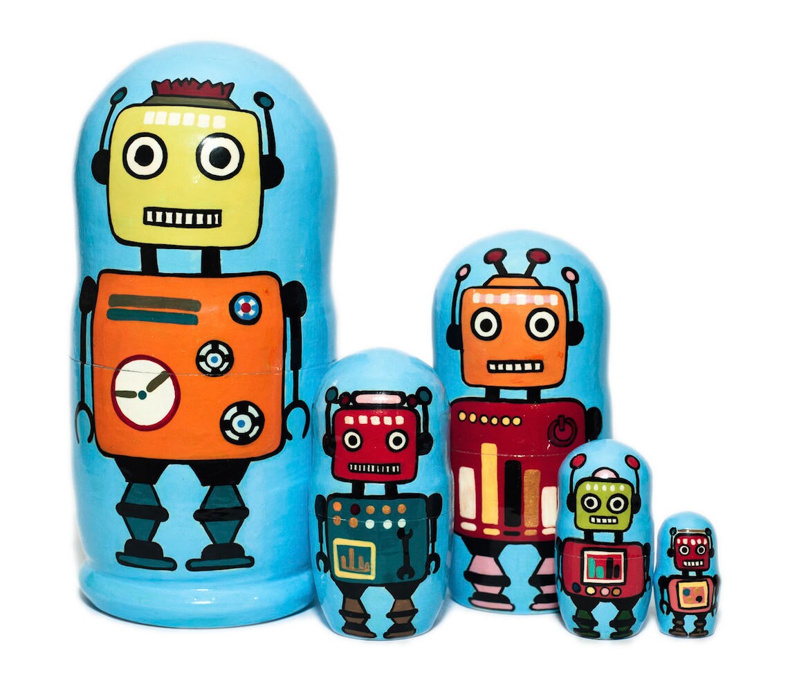 Robot Nesting Dolls for Kids robots Nesting Dolls 5 Pieces Etsy