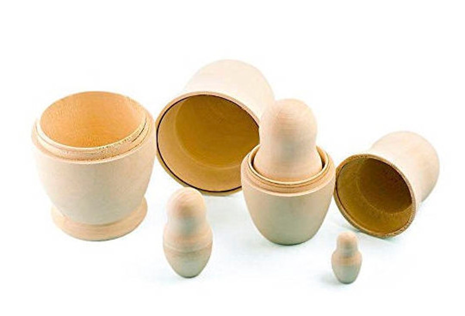 Blank Wooden Nesting Dolls 4.5 Unpainted Wooden Toy Handmade Waldorf