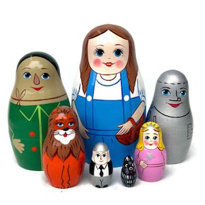 Wizard of Oz Nesting Dolls: Hand-Painted Wooden Toy Set