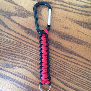 Thin Red Line Paracord Keychain with Carabiner Hook – Ten8 Solutions