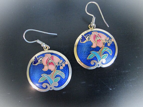 Genuine outlet cloisonne earrings