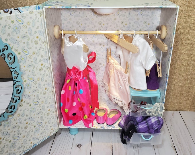 Blue American Girl Doll Wardrobe Doll Closet Clothes Storage Etsy