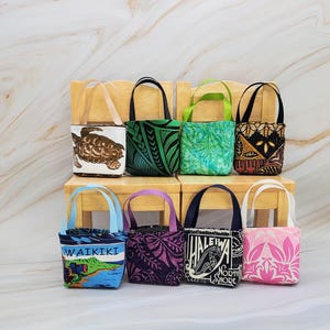 18 inch Doll Purse Hawaiian Prints Like American Girl Shopping Bag Overnight 14 in Hand Bag Doll Accessory Reversible Book Bag