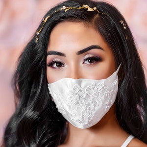 Bride Face Mask/Wedding Face Mask/Bridal Mask/Lace Face Mask/Sequin Face Mask/Bride and Groom Face Mask/Bride to be…