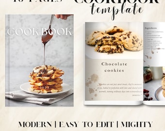 Customizable Cookbook Template | 10 Recipes included | Family Cookbook Template | Editable Cookbook | Recipe Book Template