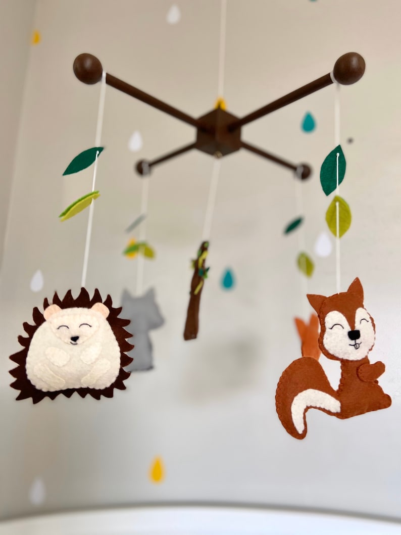 Woodland Baby Mobile Baby Mobile Forest Animals Felt Etsy