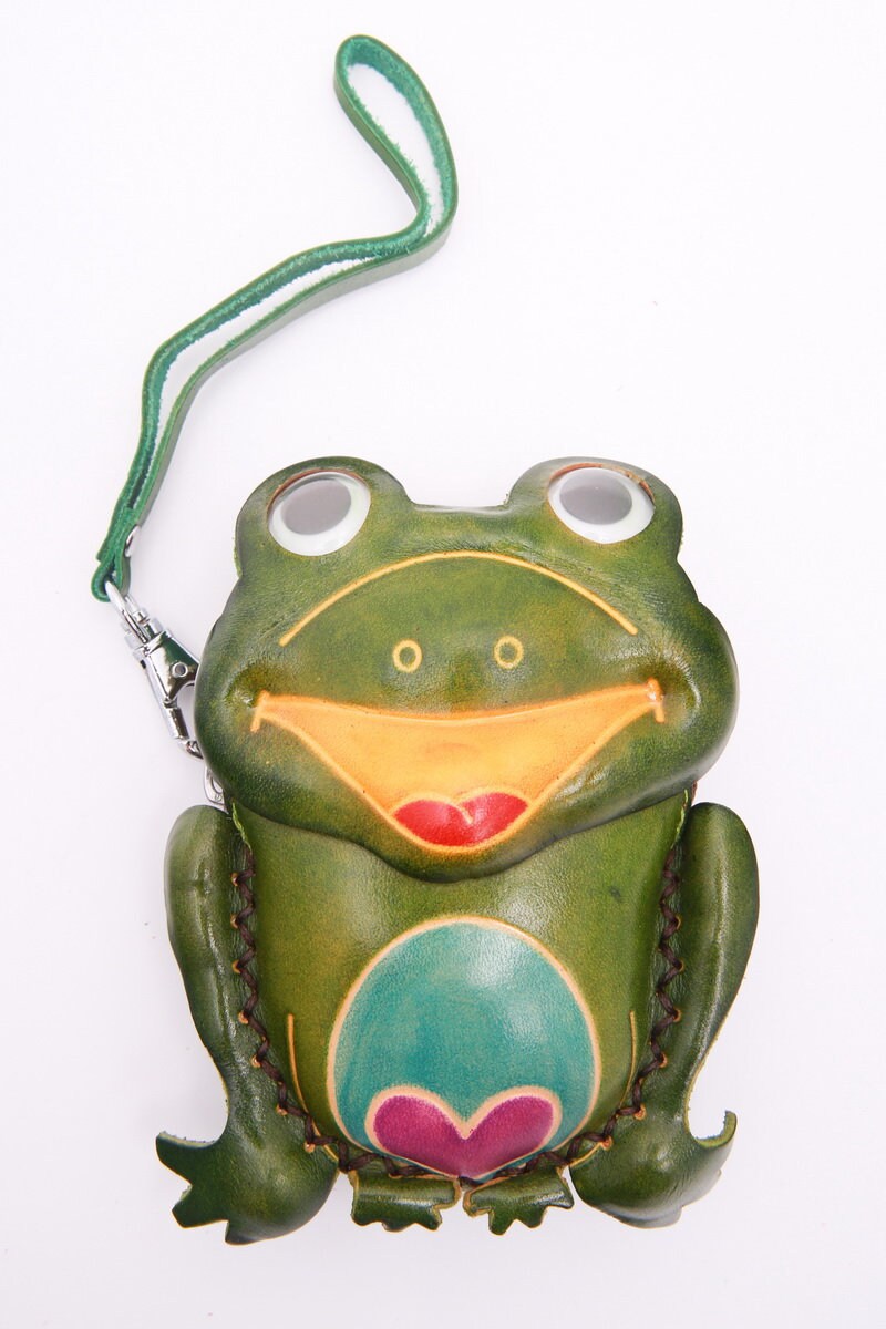PurseWorld Women Handmade leather Green Frog Purse Bag Etsy