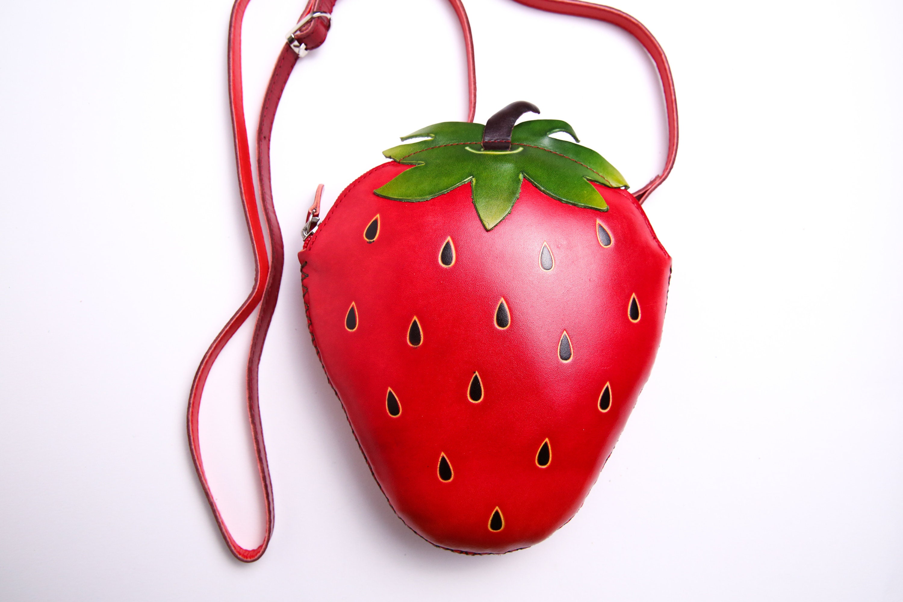Purseworld Women Handmade Leather Strawberry Bag Purse/ Fruit Etsy