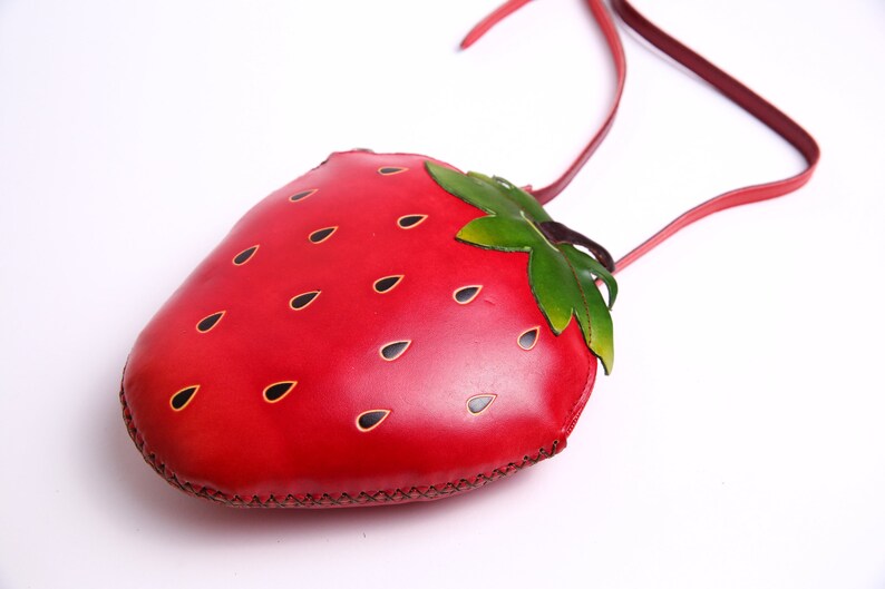 Purseworld Women Handmade Leather Strawberry Bag Purse/ Fruit Etsy