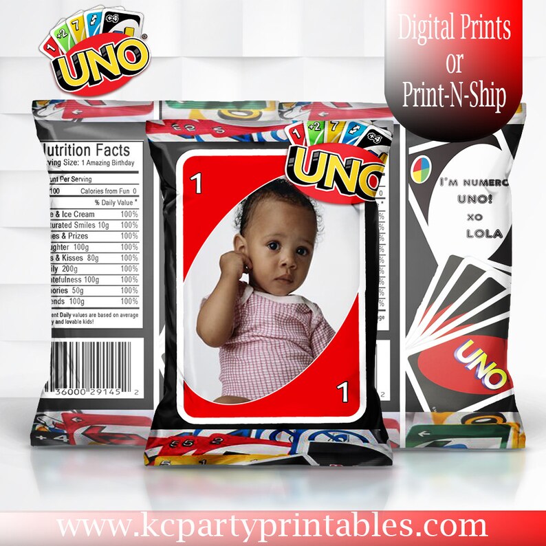 uno themed custom chip bags custom chip bags uno party etsy