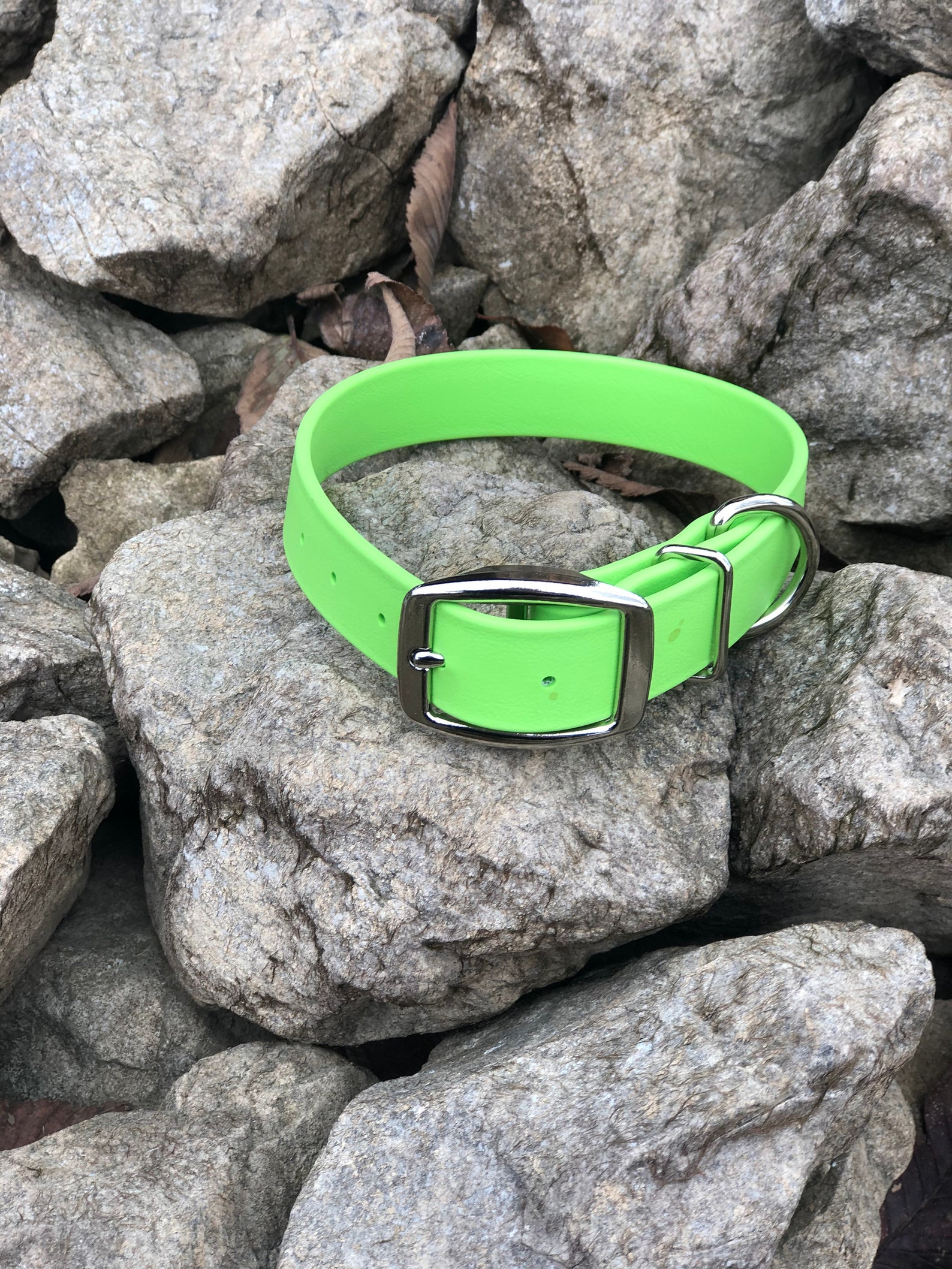 Lime Green Biothane Dog Collar Waterproof Dog Collar Etsy
