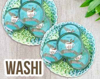 Coffee Inspired Kawaii Washi Tape ~ 1 Roll