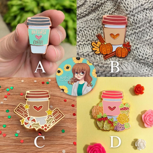 Coffee Glitter Enamel Pins | Seconds Pins | B-Graded Pins