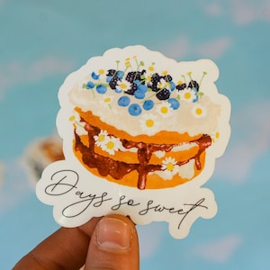 Days so Sweet Vinyl Sticker | Cute coastal grandma aesthetic cottage core coquette dessert cake laptop decal