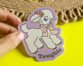 Toughie Lamb Vinyl Sticker | Cute, Aesthetic trendy tough girly pastel coquette kitsch y2k cottage core laptop decal