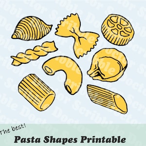 Pasta Shapes SVG | Cute trendy noodle printable for sublimation, laser engraving, silhouette, cameo