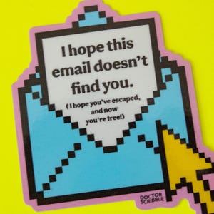 Spero che questa e-mail non ti trovi Adesivo in vinile / Adesivo carino, estetico e divertente per computer portatile da ufficio
