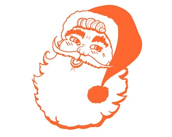Santa Vintage Style Silhouette Digital File | PNG, SVG Christmas Santa line art for Circuit, Silhouette
