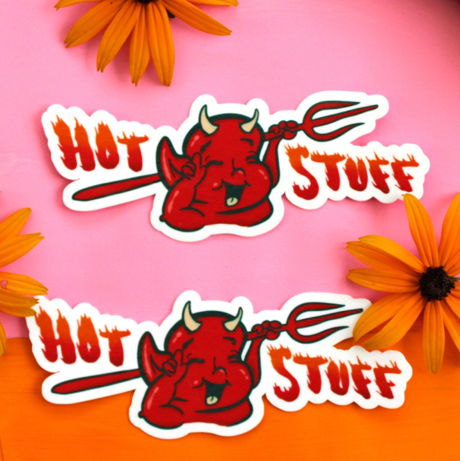 Hot Stuff Vinyl Sticker | Cute Aesthetic Body Positive Motivational ...