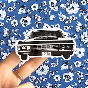 Supernatural Impala Vinyl Sticker | Cute aesthetic 1967 chevy car show laptop decal