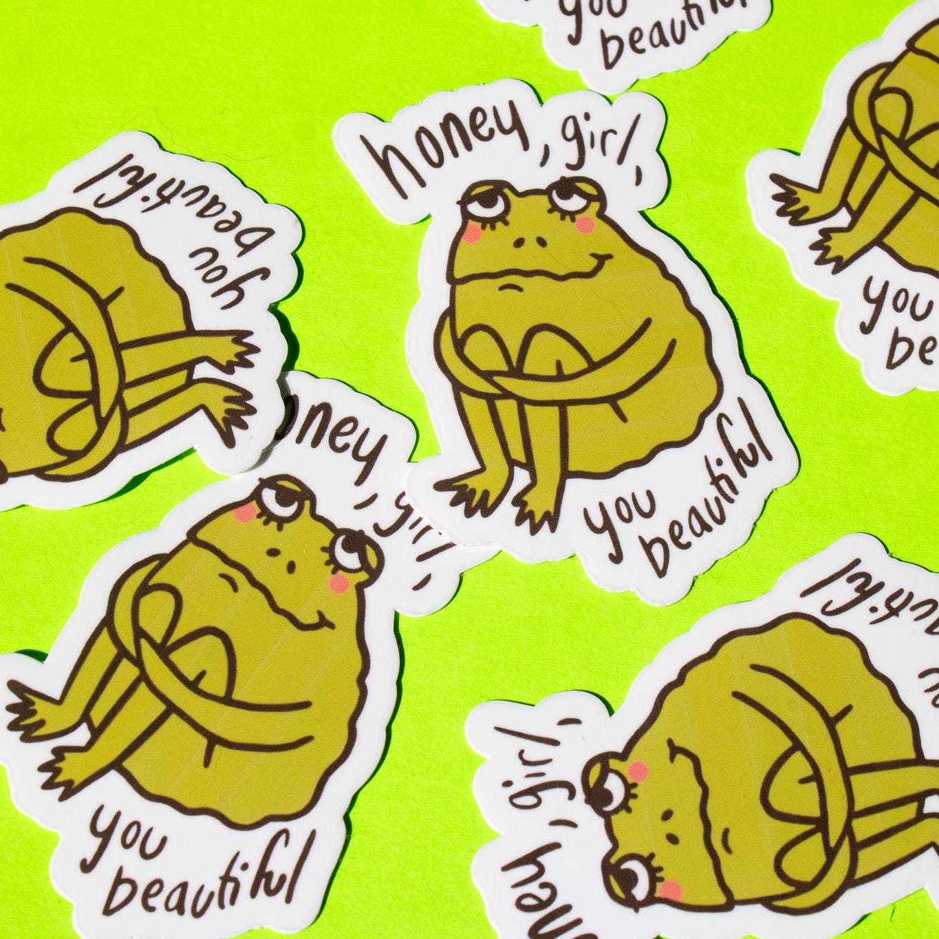 Positive Toad Self Love Frog Sticker | Cute Aesthetic Loving Body Positive Toad ...