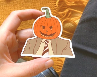 Pumpkin Head Vinyl Sticker
