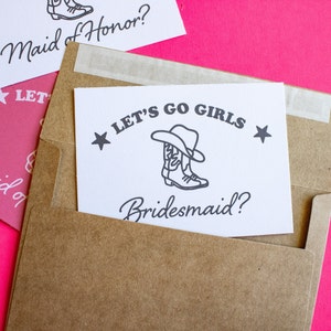 Cowgirl Brautjungfer Vorschlag | Rosa, girly SVG, PNG, Sublimation Hochzeit herunterladbare westliche Party-Box-Einladungsdateien