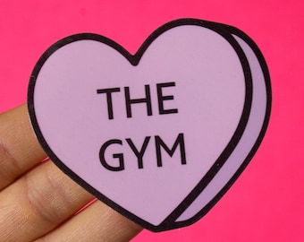 Gym Conversation Heart Vinyl Valentines Sticker | Relatable fitness lover laptop decal