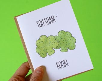 Sie Sham-Rock Grußkarte | Süßer Snack Cookie St. Patrick's Day positives Motivationsgeschenk