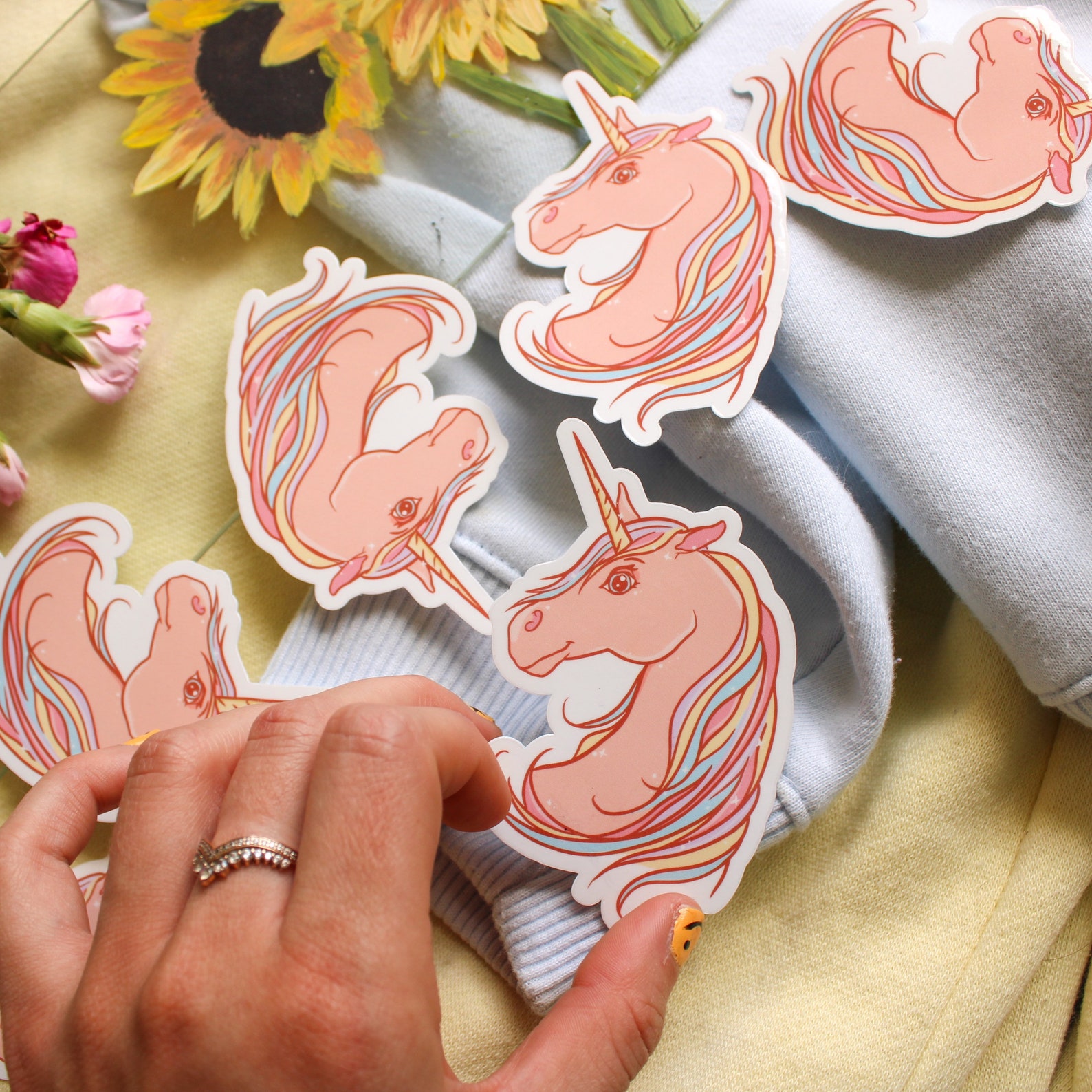 unicorn vinyl sticker cute aesthetic durable vinyl etsy