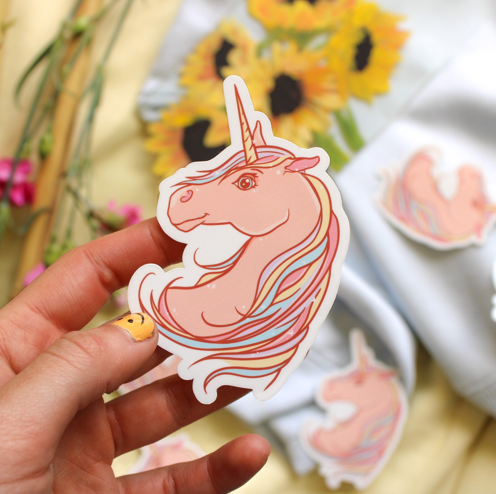 unicorn vinyl sticker cute aesthetic durable vinyl etsy