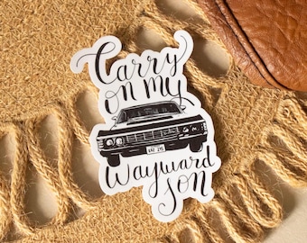 Carry On Vinyl Sticker | Cute aesthetic supernatural impala wayward son laptop decal