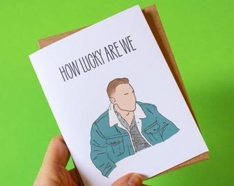 Biglietto di auguri "Quanto siamo fortunati" / Regalo motivazionale per il giorno di San Patrizio per un cantante country positivo