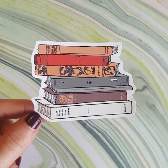 Stack of Books Vinyl Sticker Bookish Aesthetic Etsy