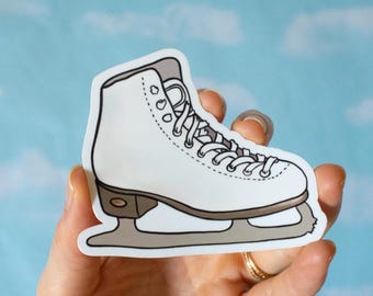 Ice Skate Vinyl Sticker | Cute aesthetic winter figure skater hobby sport laptop decal