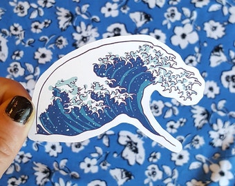 Wave Painting Vinyl Sticker | Artsy Ocean Laptop Decal