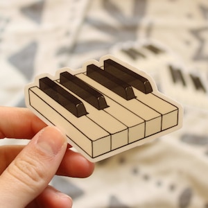 Piano Keys Vinyl Sticker | Cute aesthetic band keyboard laptop decal