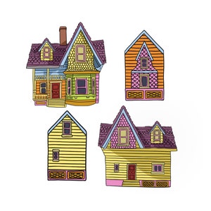 File digitali di case colorate 3D